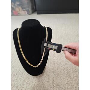 6mm 25.5in Gold Vermeil Diamond Cut Pave Chain Necklace-61.9g